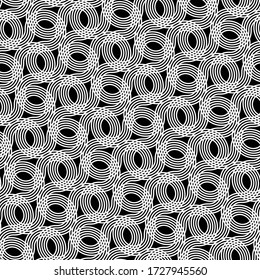Design seamless monochrome decorative pattern. Abstract grating background. Vector art