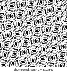 Design seamless monochrome decorative pattern. Abstract grating background. Vector art