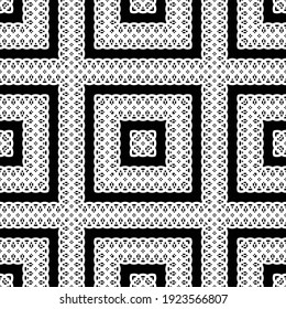 Diseño de un patrón decorativo monocromo impecable. Resumen de fondo cuadrado. Arte vectorial