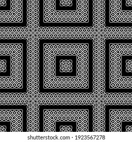 Diseño de un patrón decorativo monocromo impecable. Resumen de fondo cuadrado. Arte vectorial