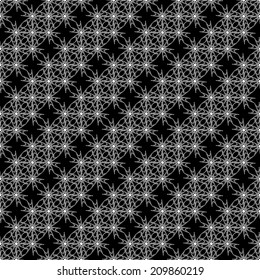 Design seamless monochrome decorative pattern. Abstract lacy grid diagonal background. Vector art