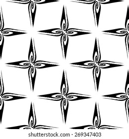 Design seamless monochrome decorative pattern. Abstract background. Vector art