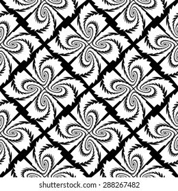 Design seamless monochrome decorative pattern. Abstract geometric background. Vector art