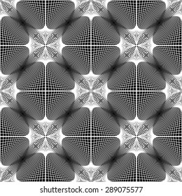 Design seamless monochrome decorative pattern. Abstract grid textured background. Vector art. No gradient