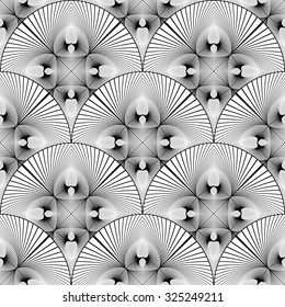 Design seamless monochrome decorative pattern. Abstract geometric background. Vector art. No gradient