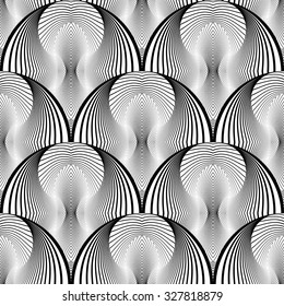 Design seamless monochrome decorative pattern. Abstract geometric background. Vector art. No gradient