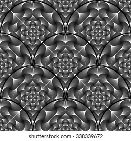 Design seamless monochrome decorative pattern. Abstract geometric background. Vector art. No gradient