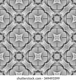 Design seamless monochrome decorative pattern. Abstract lines textured background. Vector art. No gradient