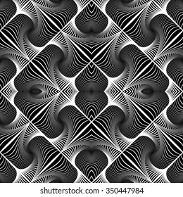 Design seamless monochrome decorative pattern. Abstract lines textured background. Vector art. No gradient