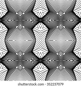 Design seamless monochrome decorative pattern. Abstract geometric background. Vector art. No gradient