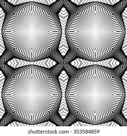 Design seamless monochrome decorative pattern. Abstract geometric background. Vector art. No gradient