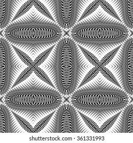 Design seamless monochrome decorative pattern. Abstract textured background. Vector art. No gradient