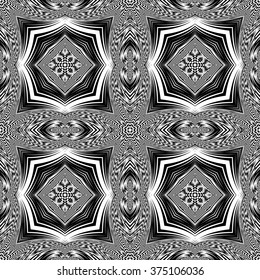 Design seamless monochrome decorative pattern. Abstract geometric background. Vector art. No gradient