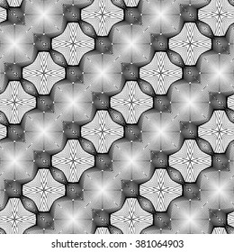 Design seamless monochrome decorative pattern. Abstract geometric background. Vector art. No gradient