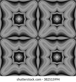 Design seamless monochrome decorative pattern. Abstract textured background. Vector art. No gradient