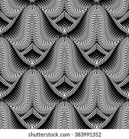 Design seamless monochrome decorative pattern. Abstract textured background. Vector art. No gradient