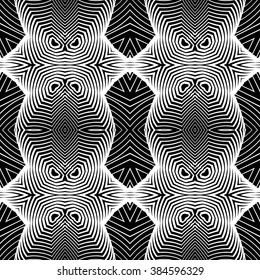 Design seamless monochrome decorative pattern. Abstract geometric background. Vector art. No gradient