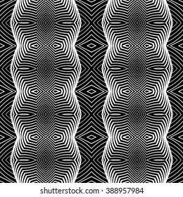 Design seamless monochrome decorative pattern. Abstract geometric background. Vector art. No gradient