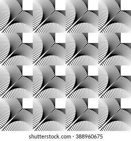 Design seamless monochrome decorative pattern. Abstract lines textured background. Vector art. No gradient