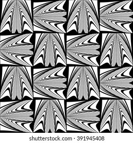 Design seamless monochrome decorative pattern. Abstract lines textured background. Vector art. No gradient