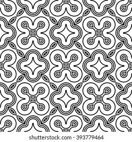 Design seamless monochrome decorative pattern. Abstract background. Vector art