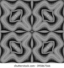 Design seamless monochrome decorative pattern. Abstract textured background. Vector art. No gradient