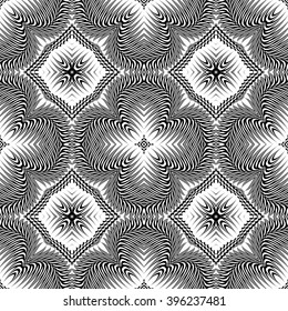 Design seamless monochrome decorative pattern. Abstract textured background. Vector art. No gradient