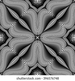 Design seamless monochrome decorative pattern. Abstract textured background. Vector art. No gradient