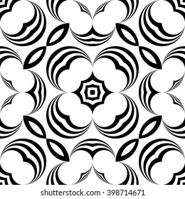 Design seamless monochrome decorative pattern. Abstract background. Vector art