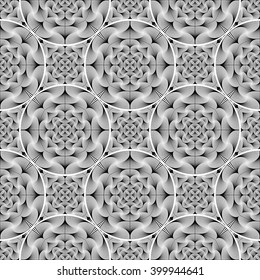 Design seamless monochrome decorative pattern. Abstract circle background. Vector art. No gradient