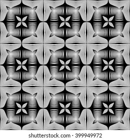 Design seamless monochrome decorative pattern. Abstract lines textured background. Vector art. No gradient