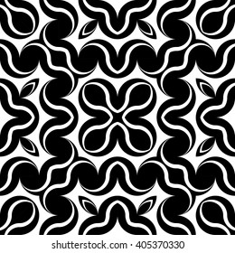 Design seamless monochrome decorative pattern. Abstract background. Vector art