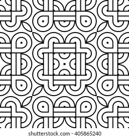 Design seamless monochrome decorative pattern. Abstract background. Vector art