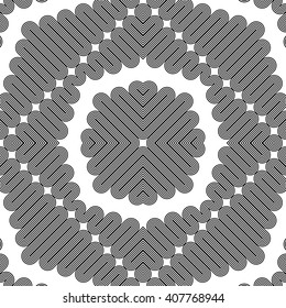 Design seamless monochrome decorative pattern. Abstract striped background. Vector art. No gradient