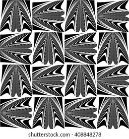 Design seamless monochrome decorative pattern. Abstract lines textured background. Vector art. No gradient