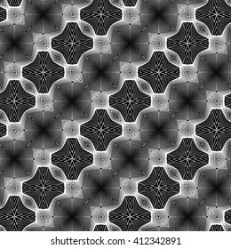 Design seamless monochrome decorative pattern. Abstract geometric background. Vector art. No gradient