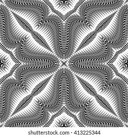 Design seamless monochrome decorative pattern. Abstract textured background. Vector art. No gradient