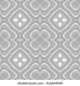 Design seamless monochrome decorative pattern. Abstract background. Vector art. No gradient
