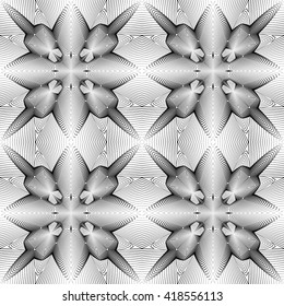 Design seamless monochrome decorative pattern. Abstract geometric background. Vector art. No gradient