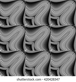 Design seamless monochrome decorative pattern. Abstract textured background. Vector art. No gradient