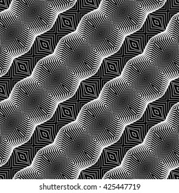Design seamless monochrome decorative pattern. Abstract geometric background. Vector art. No gradient