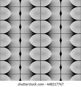 Design seamless monochrome decorative pattern. Abstract lines textured background. Vector art. No gradient