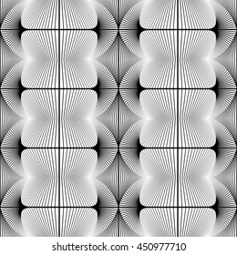 Design seamless monochrome decorative pattern. Abstract lines textured background. Vector art. No gradient