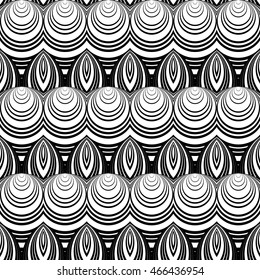 Design seamless monochrome decorative pattern. Abstract background. Vector art