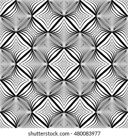 Design seamless monochrome decorative pattern. Abstract geometric background. Vector art. No gradient