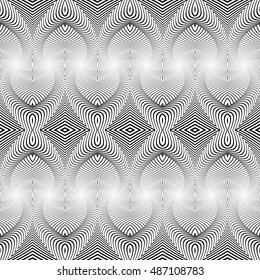 Design seamless monochrome decorative pattern. Abstract background. Vector art. No gradient