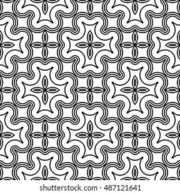 Design seamless monochrome decorative pattern. Abstract striped background. Vector art