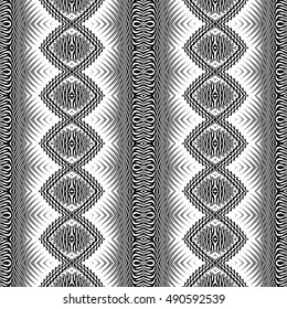 Design seamless monochrome decorative pattern. Abstract textured background. Vector art. No gradient