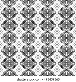 Design seamless monochrome decorative pattern. Abstract textured background. Vector art. No gradient