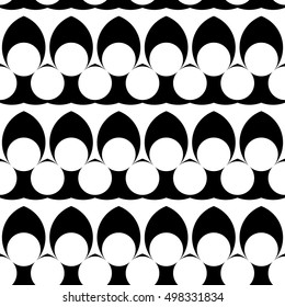 Design seamless monochrome decorative pattern. Abstract geometric background. Vector art